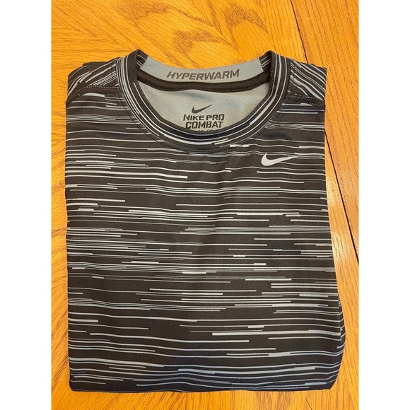 Nike T-shirt Pro Combat hiper warm dri-fit compression Youth Sz L slightly used - Picture 7 of 7